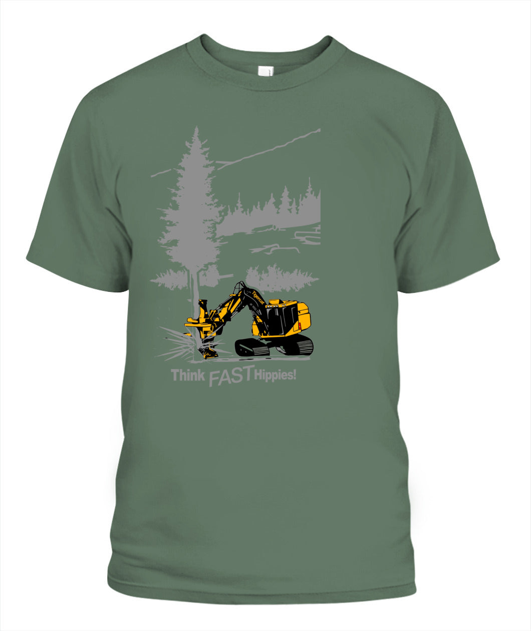 Think Fast Hippies Feller Buncher T-Shirt | Gildan 5000