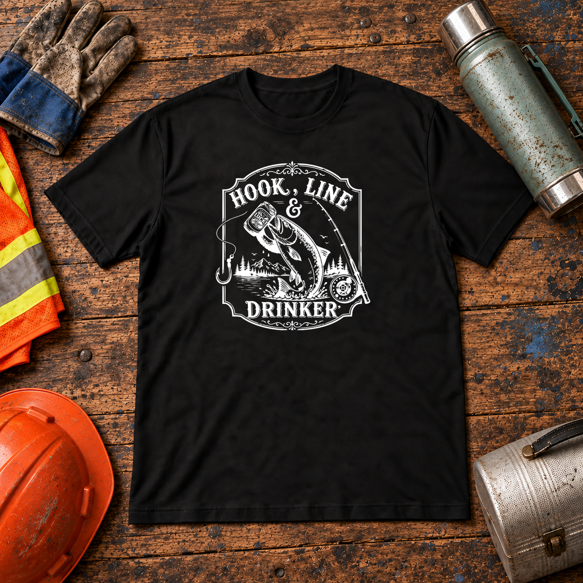 Hook Line & Drinker Fishing T-Shirt