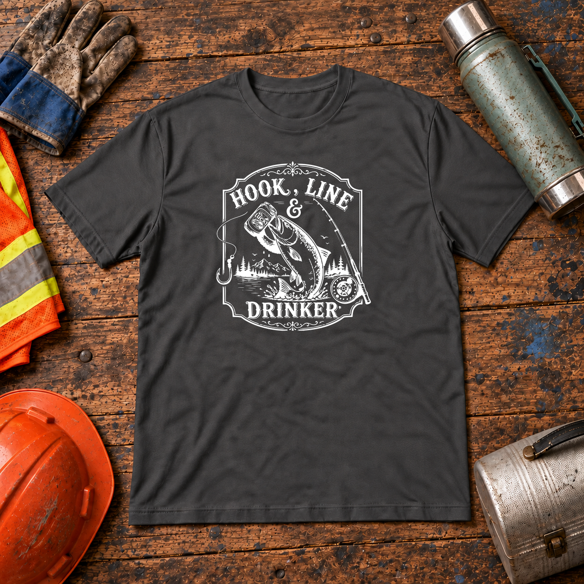 Hook Line & Drinker Fishing T-Shirt