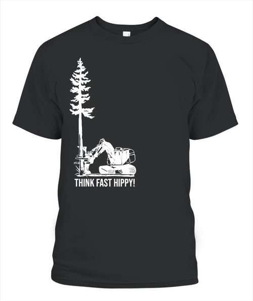 Think Fast Hippy Logging T-Shirt | Gildan 5000