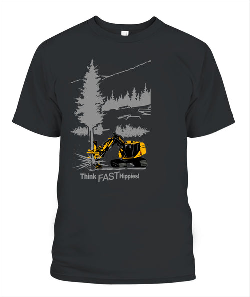 Think Fast Hippies Feller Buncher T-Shirt | Gildan 5000