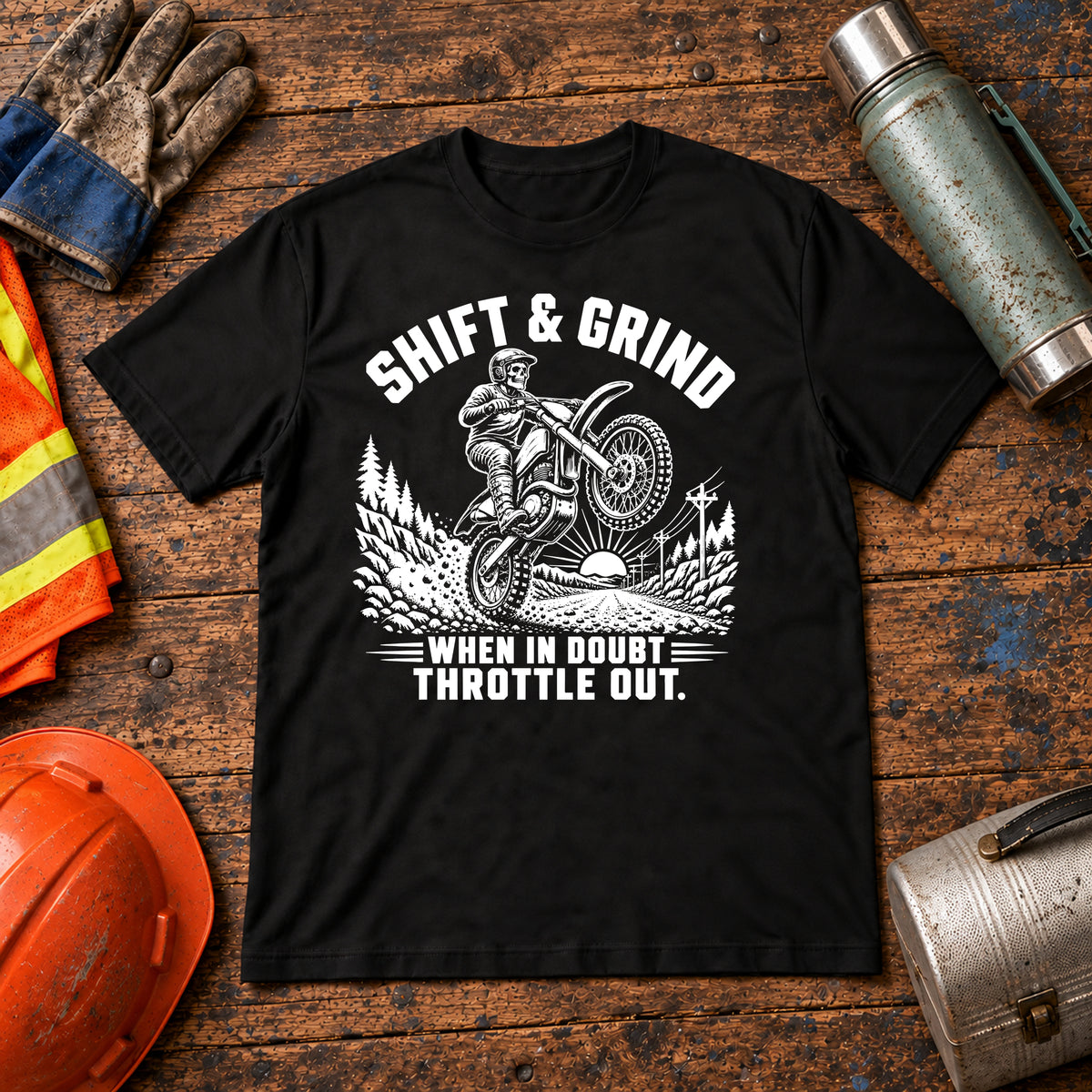 When in Doubt Throttle Out Dirt Bike T-Shirt