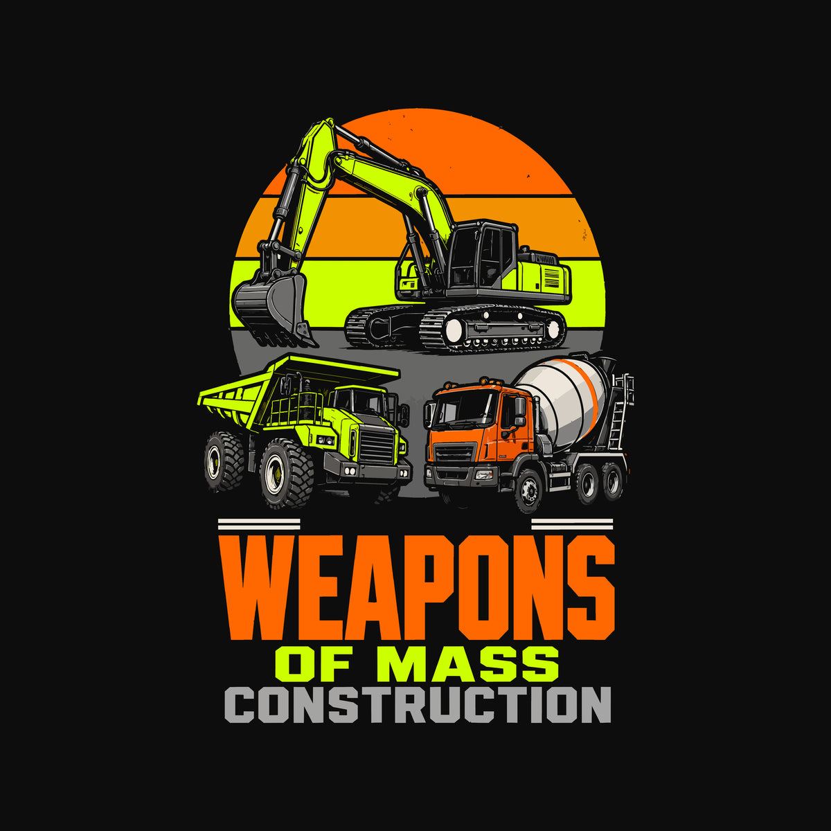 Weapons of Mass Construction Heavy Equipment T-Shirt